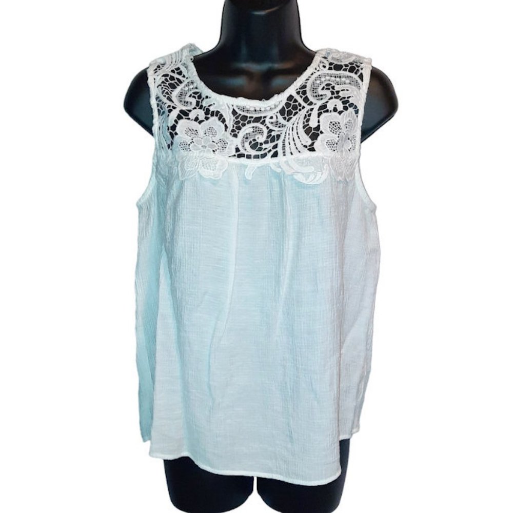 Anthropologie E Hanger M Women Medium Ivory Crochet Blouse Top